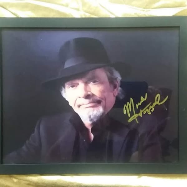 Merle Haggard (in Black Hat)  HAND-SIGNED / Very Rare w/COA