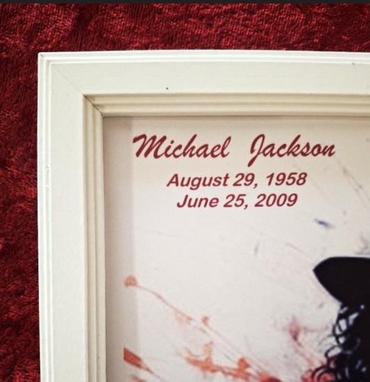 Michael Jackson MEMORIAL Photo DOB & DOD - Etsy