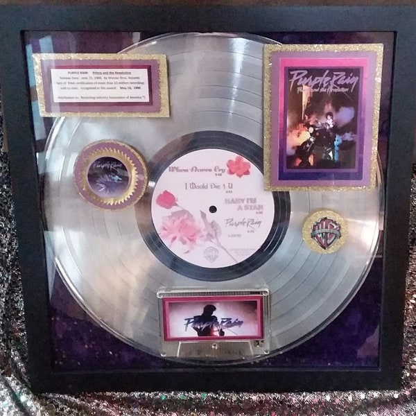 PRINCE - Purple Rain Platinum Award + Photo on cycle