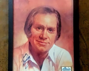 George Jones hand-signed photo of SUPER HITS album cover