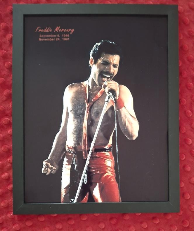 【Queen】サイン フレディ・マーキュリー Freddie Mercury クイーン - ボホ・ラプソディ 45 プラチナ賞 21インチ x 15インチ +