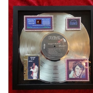 ELVIS &quot;Elvis Country&quot; &quot;Welcome To My World&quot; Gold Schallplatte 1977 (letzte Veröffentlichung) + Opry-Programm