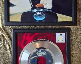 Michael Jackson THRILLER 45 single PREMIO + Foto conmemorativa