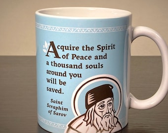 St. Seraphim of Sarov 11 oz. Peace Mug: Saints of the Orthodox Church
