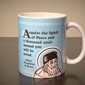 St. Seraphim of Sarov 11 oz. Peace Mug: Saints of the Orthodox Church