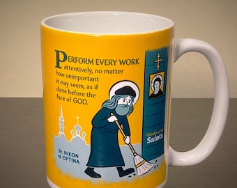 St. Nikon of Optina 15 oz. Work Mug: Saints of the Orthodox Church