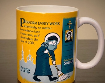 St. Nikon of Optina 11 oz. Work Mug: Saints of the Orthodox Church