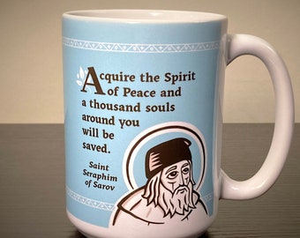 St. Seraphim of Sarov 15 oz. Peace Mug: Saints of the Orthodox Church