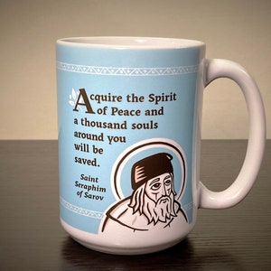 St. Seraphim of Sarov 15 oz. Peace Mug: Saints of the Orthodox Church