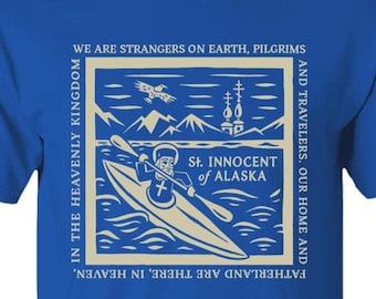 St. Innocent of Alaska Youth "Strangers, Pilgrims and Travelers" T-shirt: Saints of the Orthodox Church