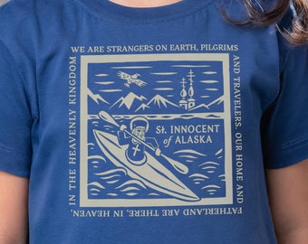 St. Innocent of Alaska Youth "Strangers, Pilgrims and Travelers" T-shirt: Saints of the Orthodox Church