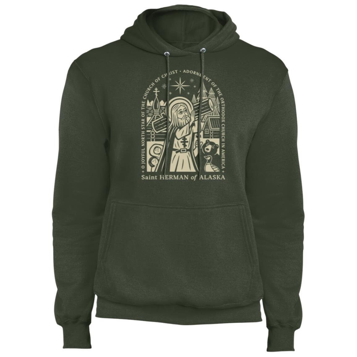 St. Herman of Alaska "Joyful North Star" Fleece Hoodie:  Saints of the Orthodox Church