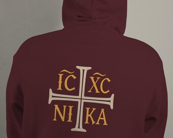 IC XC NIKA "Jesus Christ, Conqueror" Orthodox Christian Hoodie
