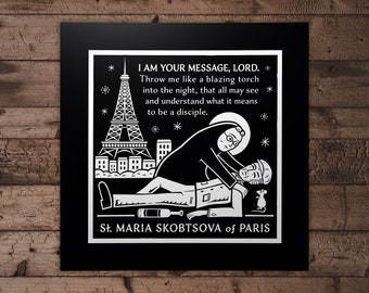 Św. Maria Skobcowa z Paryża Czarny plakat: Święci Kościoła Prawosławnego