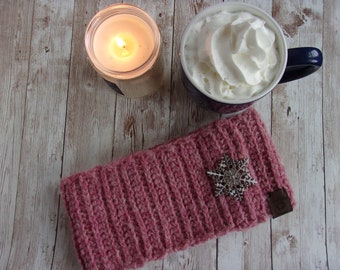 Pretty Pink Snowflake Ear Warmers Pretty Pink Snowflake Ear Warmers