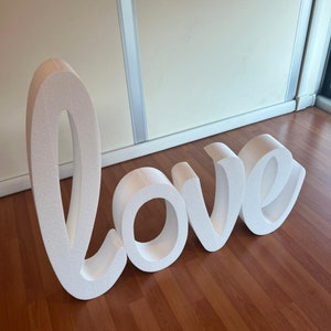Cartas de espuma de amor, idea de decoración romántica, día de San Valentín, inspiración para bodas