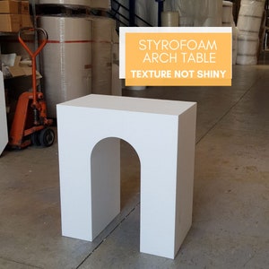Styrofoam table, cake base support, white stand for party decor, arch pillar