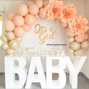 Mesa de letras para bebe, decoraciones para babyshower, fiestas de revelación de género, letras xxl