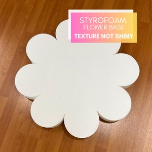 Base de flores de espuma de poliestireno, soporte para pasteles, soporte de pie blanco en forma de flor
