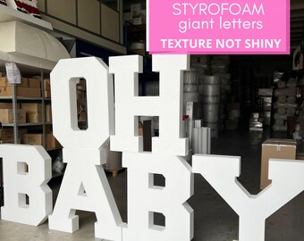 Oh baby gigantische letters, babyschuimletters voor gender reveal, baby shower xxl letters, jongen of meisje, gender reveal feest