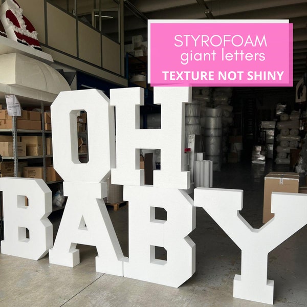 Oh Baby-Riesenbuchstaben, Baby-Schaumstoffbuchstaben zur Geschlechtsoffenbarung, Babyparty-XXL-Buchstaben, Junge oder Mädchen, Geschlechtsoffenbarungsparty