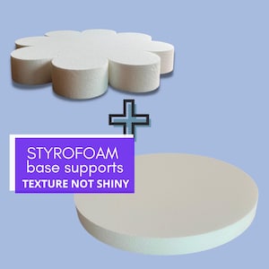 Kit 2 styrofoam base support, cake base stand, flower-shaped base, round-shaped support for plinths