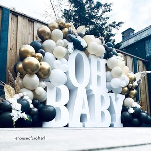 Oh baby mesa de letras, adornos de fiesta xxl para baby shower, es niño o niña