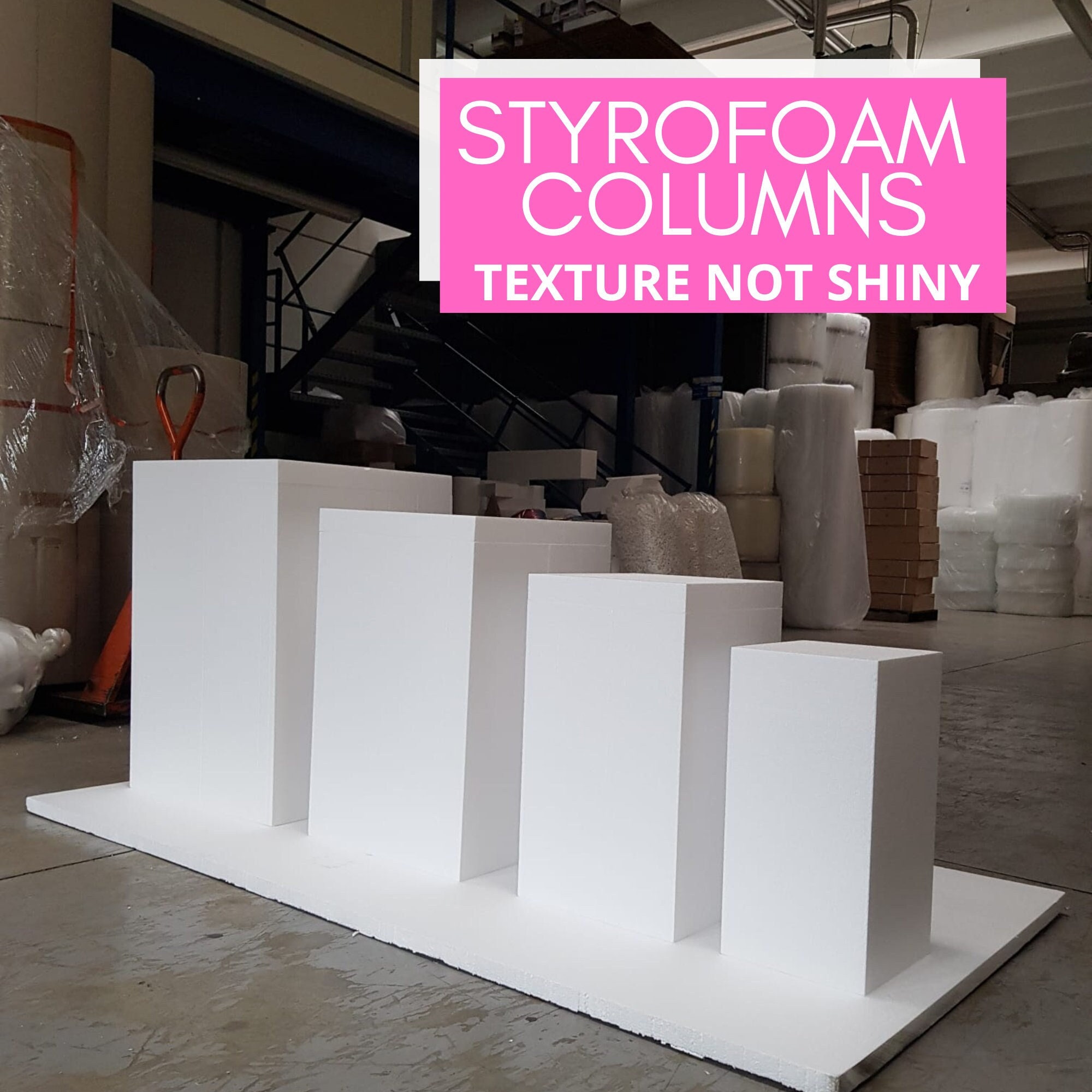 Kit 2 Styrofoam Cake Props, Foam Cylinders, Cake Base Support, Pillar for  Events, Birthday Plinth 