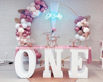 Giant letters one, baby first birthday, one table, big letters, foam xxl letters