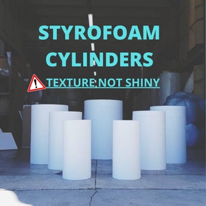 7 pedestals kit, white styrofoam pedestals, white styrofoam cylinders, sweettable ideas