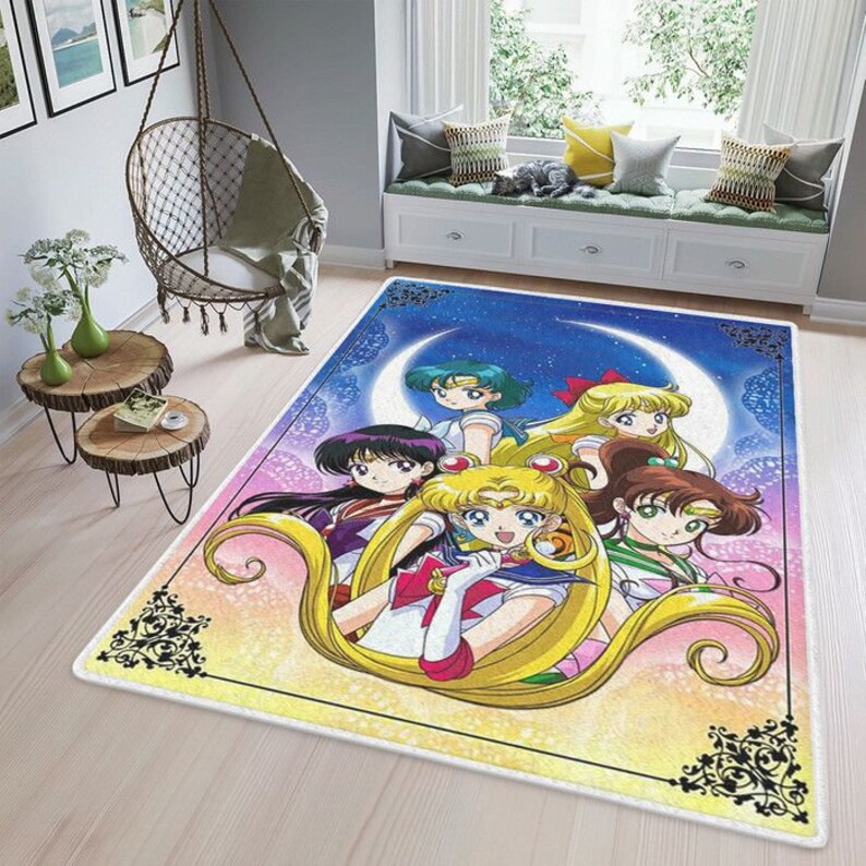 Sailor Moon Manga Gift Lover Area Rug Living Roomsailor Moon - Etsy
