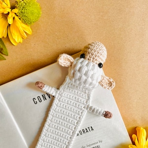 Crochet Sheep Bookmark – Handmade Amigurumi Gift – Soft Page Holder for Kids & Bookworms – Cute Wool Animal Bookmark