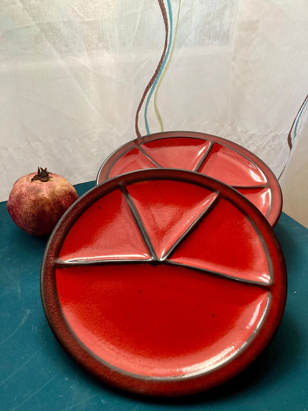 Set of 5 Vintage Ceramic Divided Plates Etsy