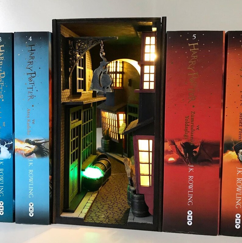 Book Nook Diagon Alley Harry Potter Book Shelf Insert Etsy
