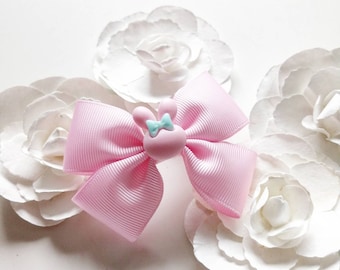 Baby Pink Bunny Rabbit Hair Bow, Easter Gift, Gifts for Girls