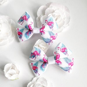 Noeud pour cheveux flamant rose, cadeaux, pinces crocodiles, bandeau, élastique pour cheveux/pompe à pompon