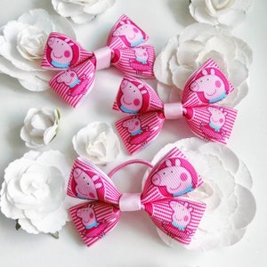 Pink Peppa Pig Winter Ballerina Bow, Girls Bow, Small Bow, Party Favours, Advent Calendar Filler