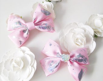 Fairytale Baby Pink Hair Bow, 3 inch Small Hair Bow