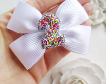 Small White Birthday Bows, Multi coloured, Silver, Gold