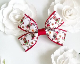 Christmas Reindeer Hair Bow, Christmas Party Favours, Stocking Filler, Girls Gifts, Advent Calendar Filler