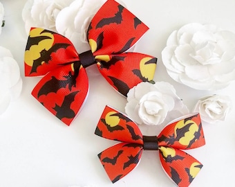 Halloween Bow, Small Halloween Bow, Large Halloween Bow, Girls Halloween Costume, Girls Gifts, Gifts for Girls, Halloween Party Favours, Bat