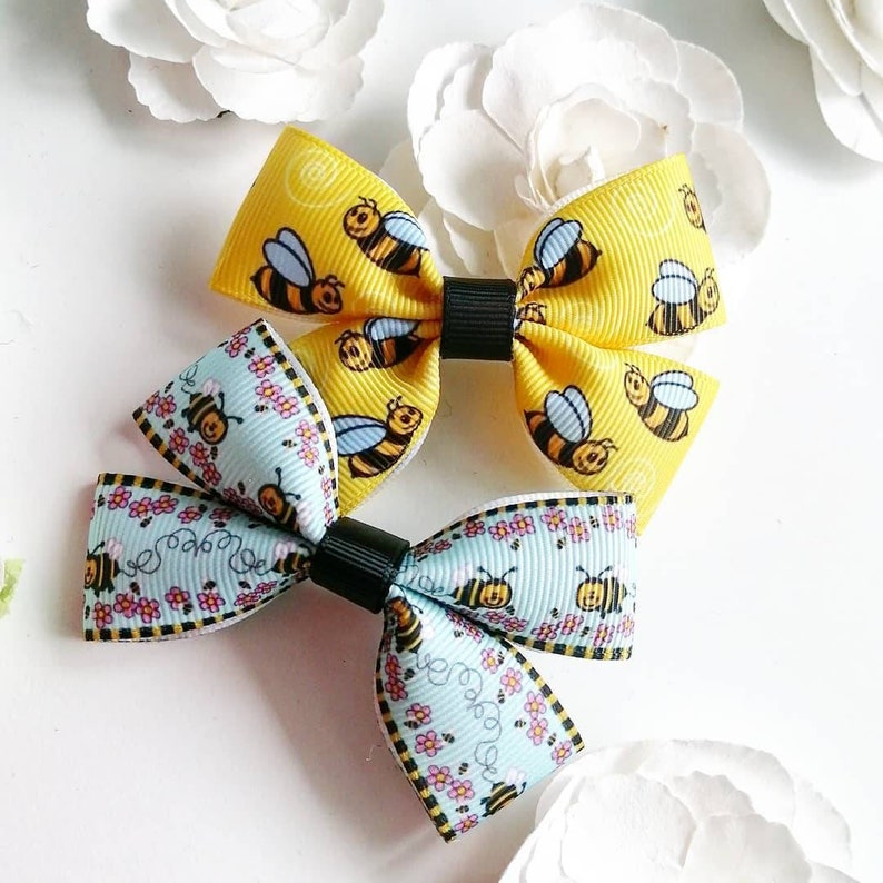 Bee Hair Bows, Gifts For Girls image 1