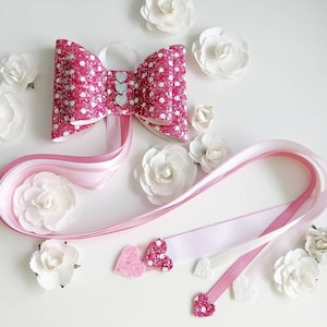 Pink And White Polka Dot Bow Holder, Girls Gifts