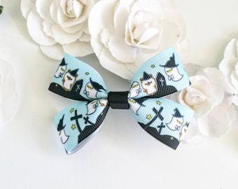 Halloween Goast Bow, Small Halloween Bow, Halloween  Costume, Girls Halloween Costume, Girls Gifts, Gifts for Girls, Halloween Party Favours