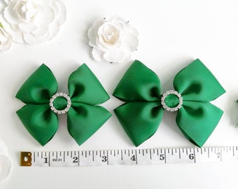 Large/Med/Small Green Bow, School Clip, School Hair Accessories, Party Dress, Gifts for Girls