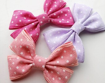 Polka Dot Hair Bows, Gifts For Girls,