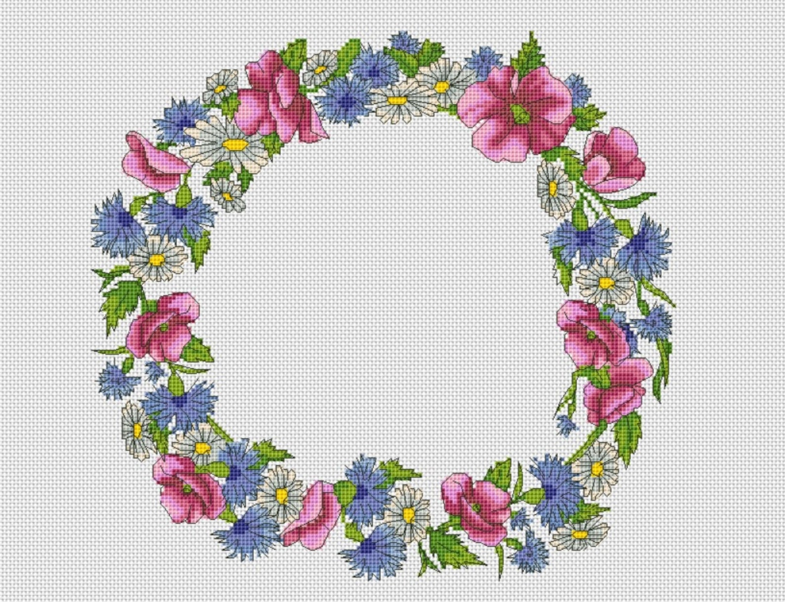 Floral Border Cross Stitch Pattern Cross Stitch Border Etsy