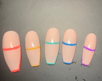 Rainbow Nails Etsy