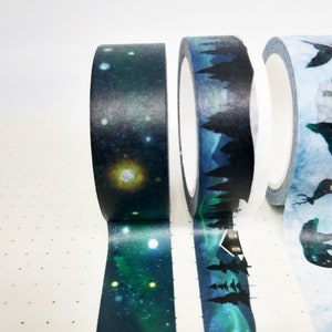 Northern lights washi tape set - winter wonderland christmas seasonal washi tape