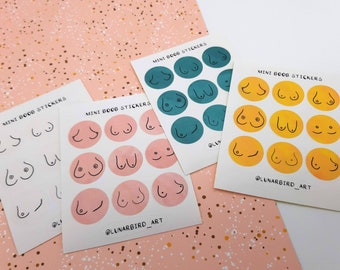 Mini boob body positive Papier Planer Bullet Journal Sticker Sheets